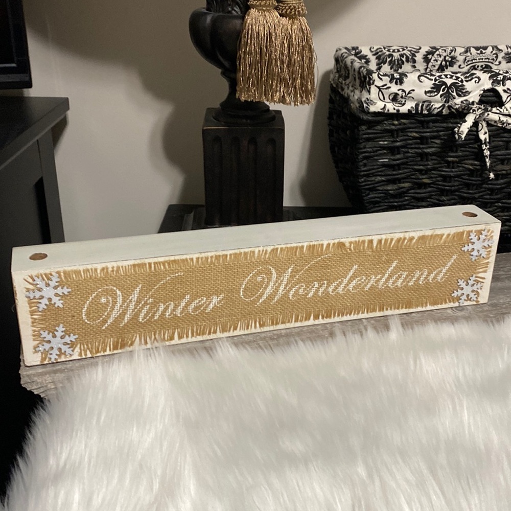 GUC Burlap Winter Wonderland Box Candle Holder!